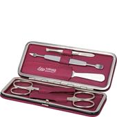 ERBE - Manicure Etuis - Hopfällbart etui för manikyr, 5 delar, rosa