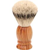 ERBE - Rakborste - Pennello da barba in olivo, parte superiore in argento