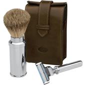 ERBE - Rakset - Rakset i läderväska, Gillette Mach3