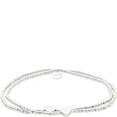 Gab & Ty by Jana Ina - Armband - Tvådelat stretcharmband av små pärlor med hjärtan, silverfärgat