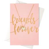 Orelia - Presentkort - Kort Friends Forever med halsband med hjärta & nyckel