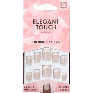 Elegant Touch - Lösnaglar - Natural French 126 Pink Short