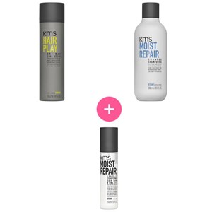 KMS - Moistrepair - KMS Moistrepair Shampoo 300 ml + Leave-in Conditioner 150 ml + Hairplay Dry Wax 75 ml